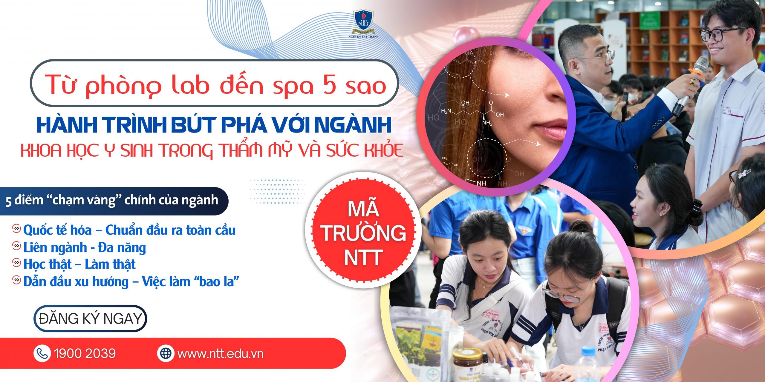 Từ phòng lab đến spa 5 sao: Hành trình bứt phá với ngành Khoa học Y sinh trong Thẩm mỹ và Sức khỏe tại NTTU