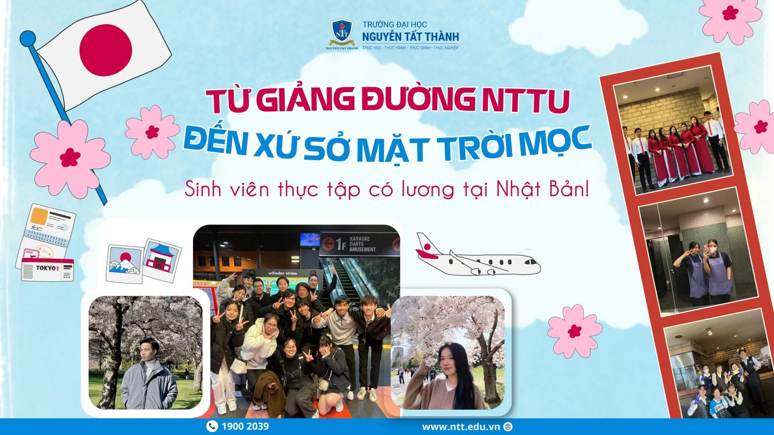Sinh viên Khoa Du lịch Trường Đại học Nguyễn Tất Thành tham gia chương trình thực tập quốc tế tại Nhật Bản, trải nghiệm môi trường khách sạn chuyên nghiệp và rèn luyện kỹ năng nghề nghiệp chuẩn quốc tế