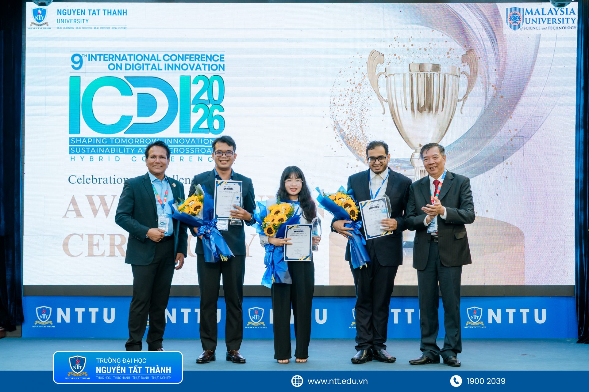 ICDI-2026 vinh danh nhiều công trình nghiên cứu và cá nhân xuất sắc thông qua các hạng mục “Best Paper Award”, “Best Presenter” và “Young Promising Researcher Award”. 