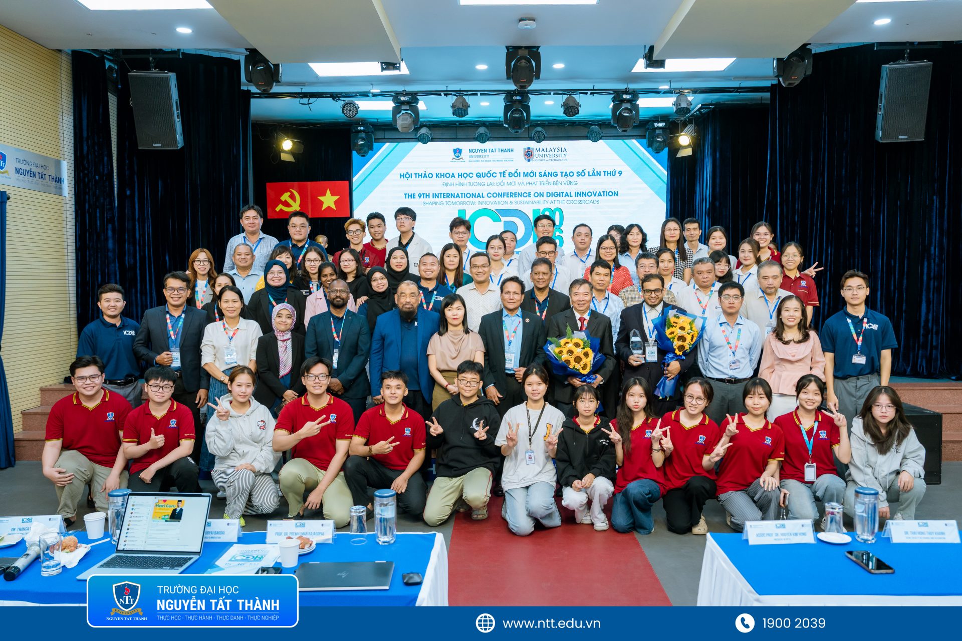 Toàn cảnh Hội thảo Khoa học Quốc tế ICDI-2026 quy tụ nhiều học giả, chuyên gia và doanh nghiệp trong lĩnh vực AI, kinh tế xanh và chuyển đổi số tại Trường ĐH Nguyễn Tất Thành