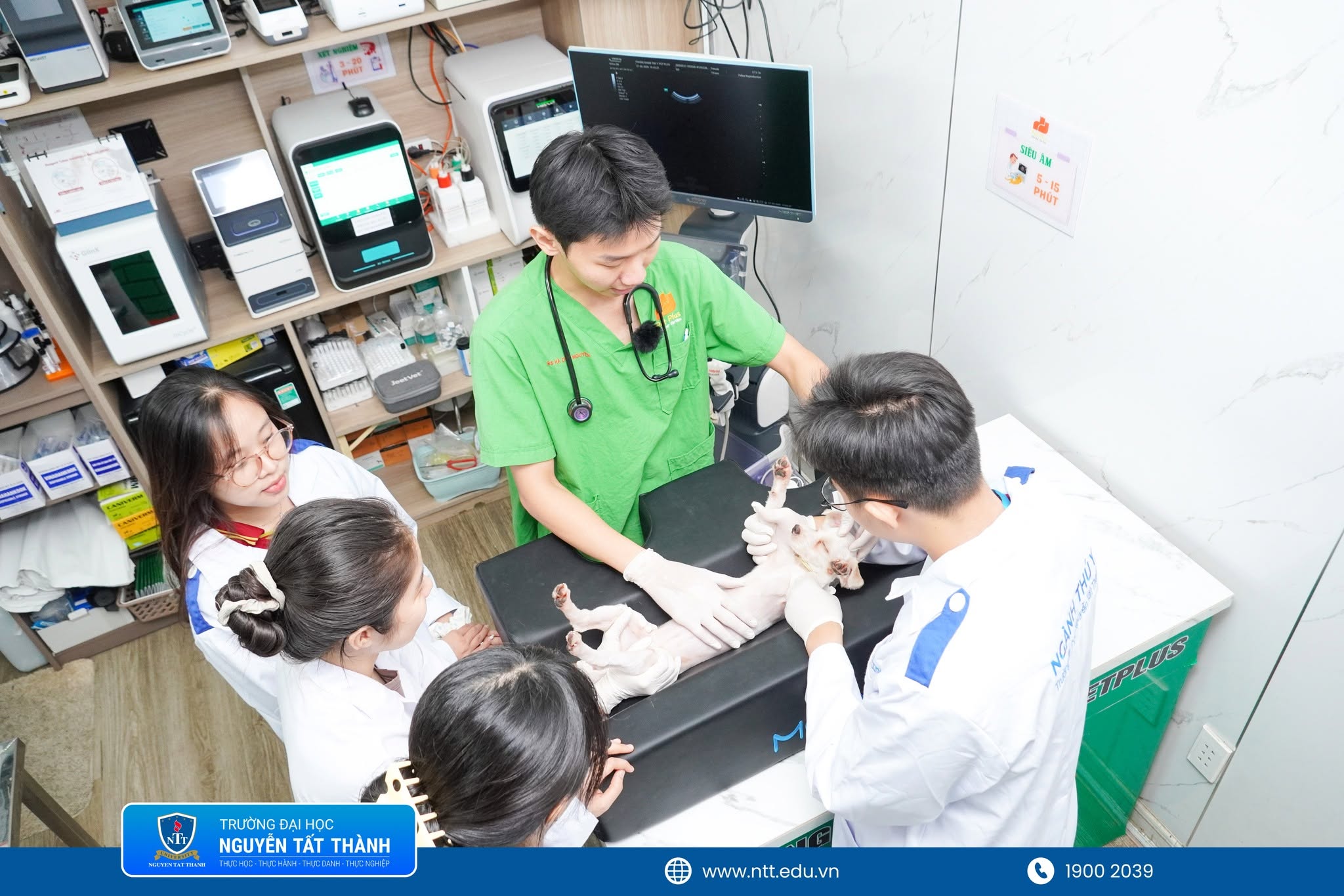 Sinh viên ngành Thú y NTTU tham quan, tìm hiểu môi trường làm việc thực tế tại Phòng khám thú y Pet Plus