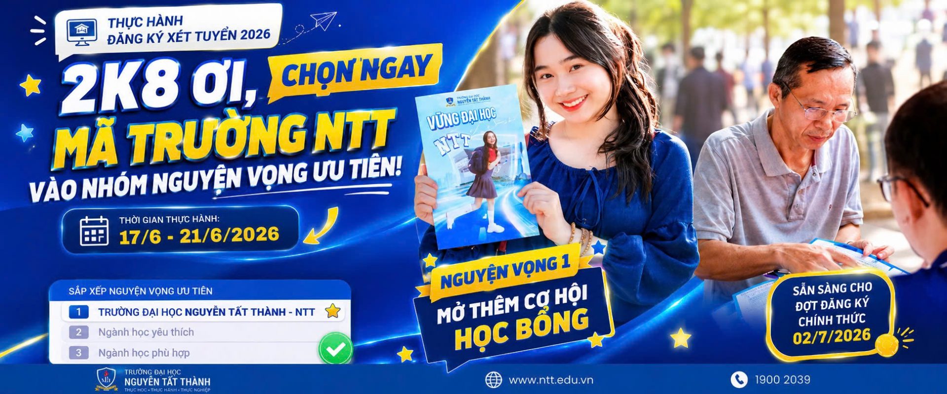 Sĩ tử 2K8 tìm hiểu thông tin tuyển sinh và các ngành đào tạo của Trường Đại học Nguyễn Tất Thành trước khi bước vào giai đoạn đăng ký nguyện vọng chính thức năm 2026