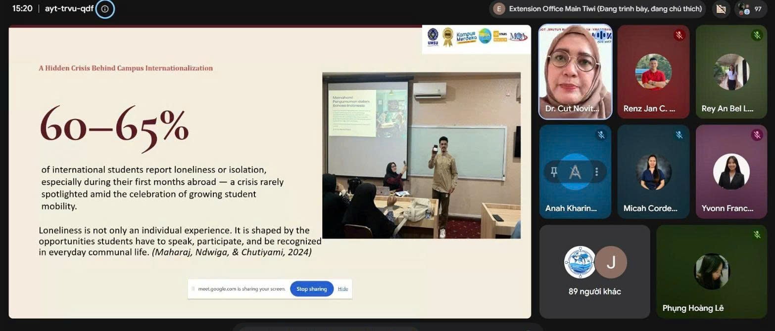 The online exchange environment of ASEAN Voices 2026 connected learners, lecturers, and international partner delegates in engaging discussions on language and culture.