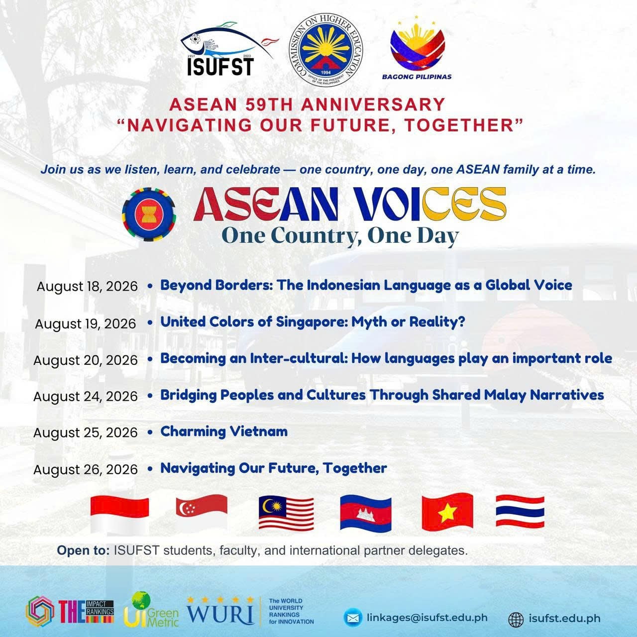 ASEAN Voices 2026 was implemented under the “One Country, One Day” model, taking participants on a step-by-step exploration of language and cultural stories across regional nations.