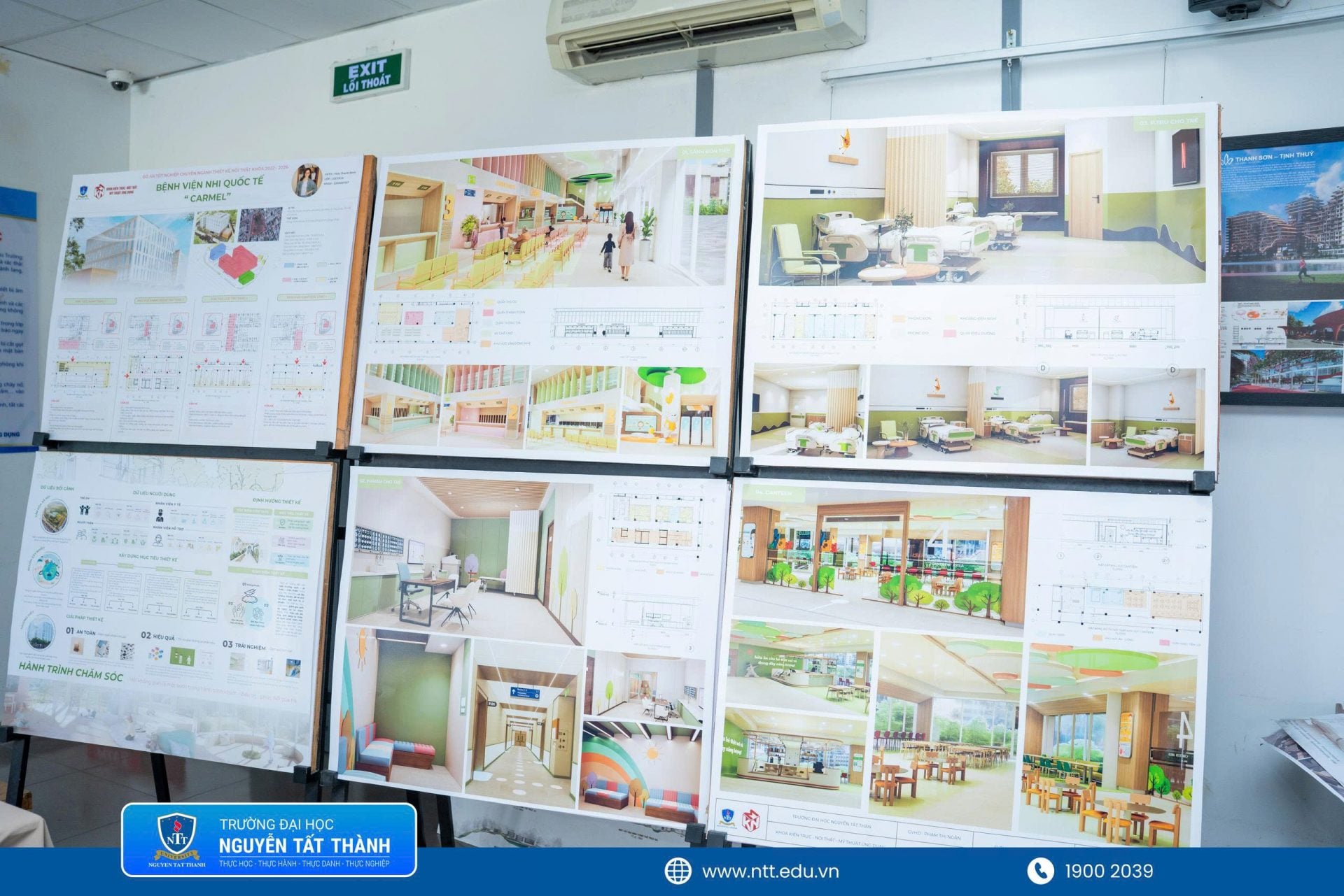 Đồ án “Thiết kế nội thất Bệnh viện Nhi quốc tế Carmel” của thủ khoa Hứa Thanh Bình chú trọng kiến tạo không gian chăm sóc sức khỏe an toàn, thân thiện với trẻ em