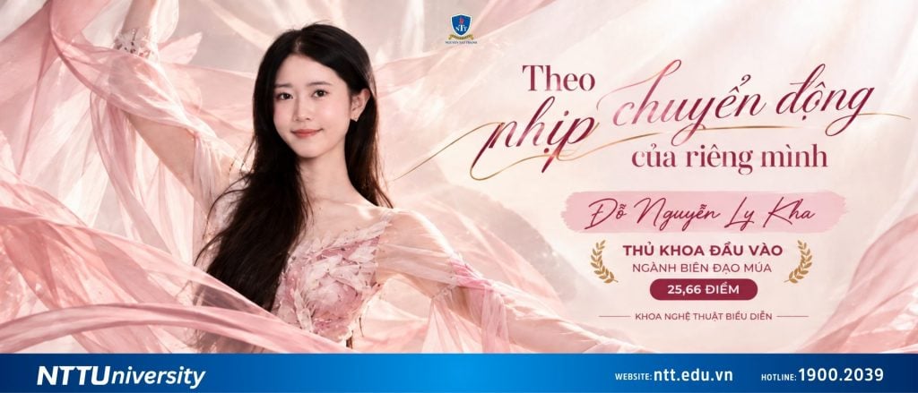 Theo nhịp chuyển động của riêng mình Đỗ Nguyễn Ly Kha Thủ khoa đầu vào ngành Biên đạo múa Khoa Nghệ thuật biểu diễn – Trường Đại học Nguyễn Tất Thành