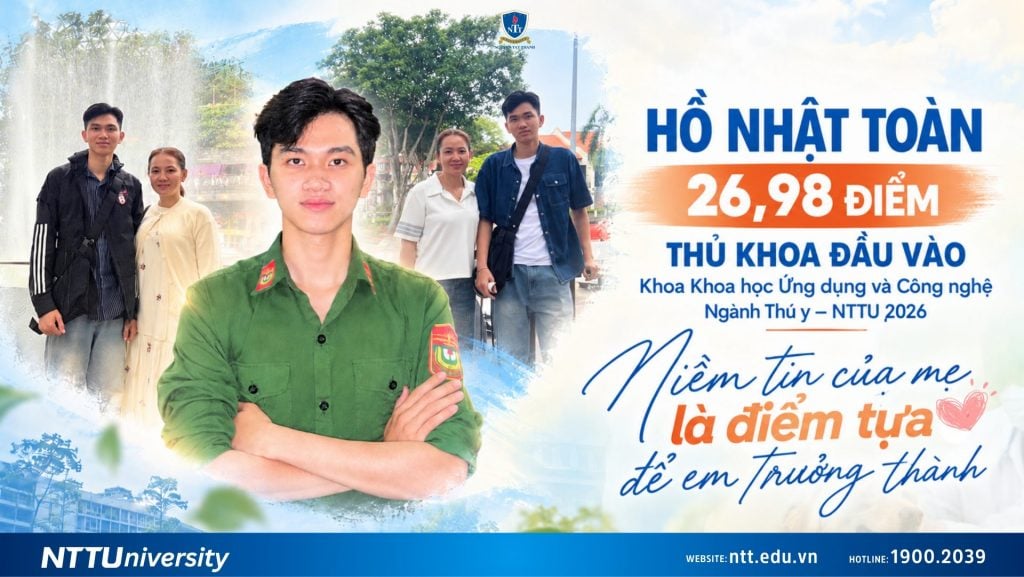Thủ khoa Hồ Nhật Toàn: 26,98 điểm và hành trình trưởng thành từ niềm tin của mẹ