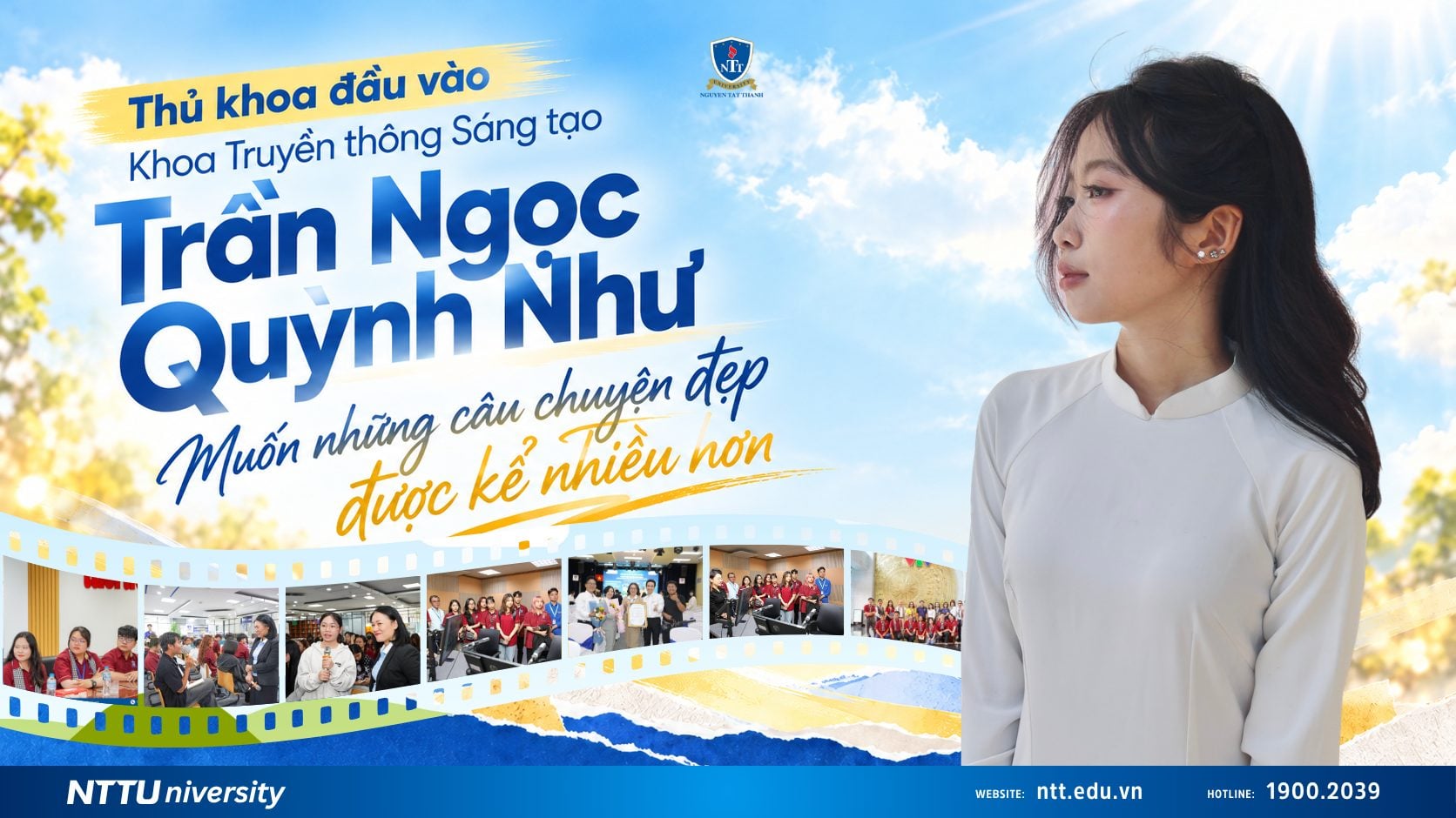 Thủ khoa đầu vào Khoa Truyền thông Sáng tạo Trần Ngọc Quỳnh Như: Muốn những câu chuyện đẹp được kể nhiều hơn